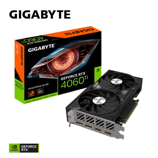 GIGABYTE VGA NVIDIA GeForce RTX 4060 Ti WINDFORCE OC 8G, 8G GDDR6, 2xDP, 2xHDMI