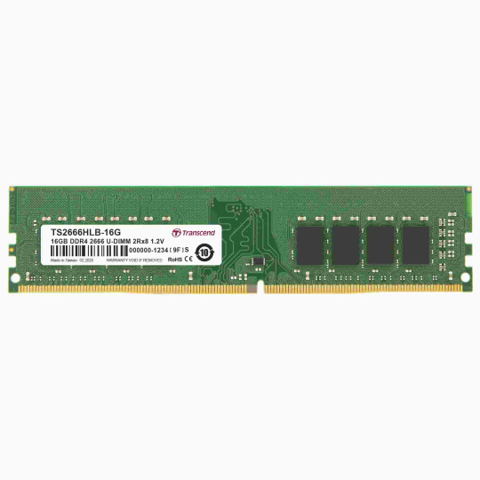 DDR4 DIMM 16GB 2666MHz TRANSCEND 2Rx8 1Gx8 CL19 1.2V