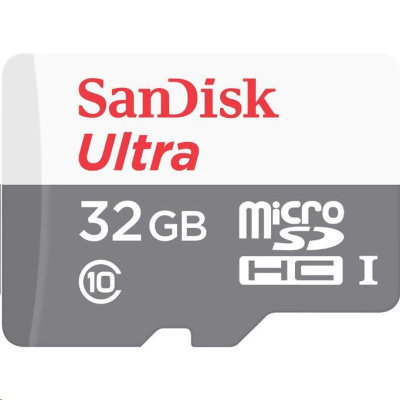 Karta SanDisk MicroSDHC 32 GB Ultra (80 MB/s, trieda 10 - balenie pre tablety, Android) + adaptér