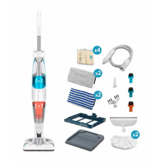 Rowenta RY8544WH Clean & Steam Multi parní čistič, 1700 W, nastavení páry, pěnový filtr, vytírání a vysávání