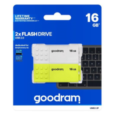 GOODRAM Flash Disk 2x16GB UME2, USB 2.0, bílá, žlutá