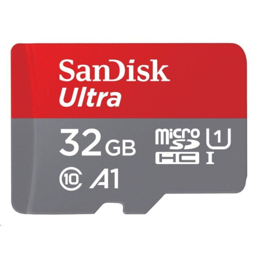 Karta SanDisk MicroSDHC 32 GB Ultra (120 MB/s, A1 Class 10 UHS-I, balenie pre Android - tablet, aplikácia Memory Zone) + adaptér