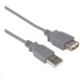 Kábel USB PREMIUMCORD 2.0 A-A 5 m, predĺženie (M/F) sivá