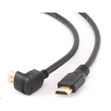 GEMBIRD HDMI kábel na HDMI 3 m, 90° konektor (v1.4, M/M, pozlátené kontakty, šikmé, tienené)