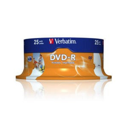 VERBATIM DVD-R(25-Pack)Vreteno/Inkjet Printable/16x/4.7GB