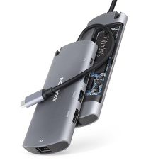 AXAGON HMC-6M2, USB 3.rozbočovač 2 Gen 1, 2x USB-A, HDMI, RJ-45 GLAN, SATA M.2 sloty, PD 100 W, kábel USB-C 18 cm AXAGON HMC-6M2, USB 3.rozbočovač 2 Gen 1, 2x USB-A, HDMI, RJ-45 GLAN, SATA M.2 sloty, PD 100 W, kábel USB-C 18 cm
