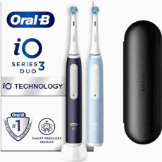 Oral-B iO Series 3 Duo Black/Blue duo pack, mikrovibrace, chytrý senzor tlaku, technologie ochrany dásn