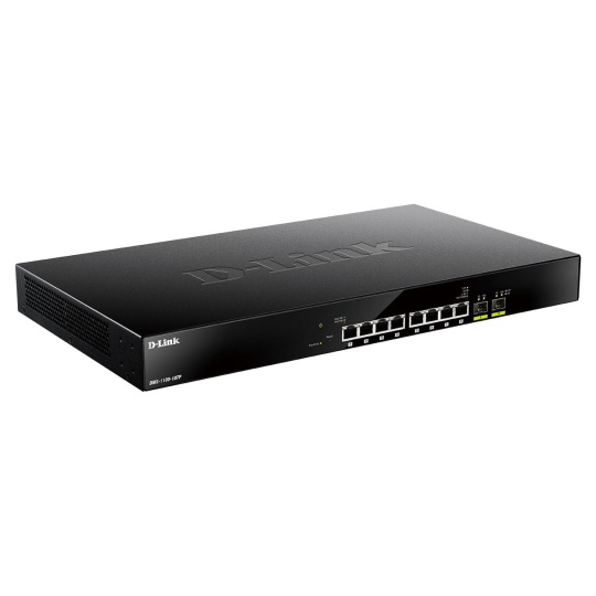 D-Link DMS-1100-10TP 10portový multi-gigabitový PoE inteligentný riadený prepínač, 8x 2,5G PoE, 2x SFP+