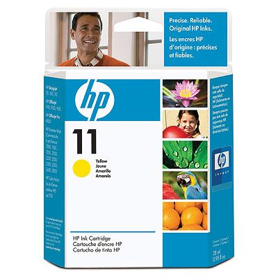 HP 11 Yellow Ink Cart, 28 ml, C4838A (2,550 pages)