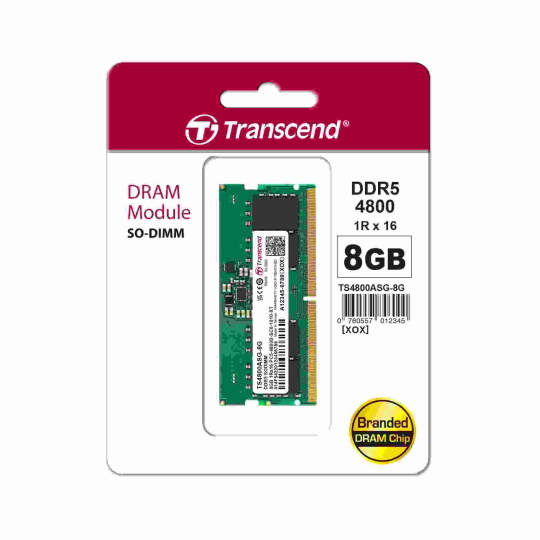 SODIMM DDR5 16GB 4800MHz TRANSCEND 1Rx8 2Gx8 CL40 1.1V